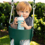 Chicco Sport Spout Sippy Cup 9+ Months, 9oz Toddler Training Cup with Bite-Resistant No-Spill Spout, Easy Grip, BPA-Free, 2-Pack, Sage/Grey