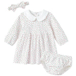 pureborn Baby Girls Long Sleeve Cotton Dress with Bloomer Playwear Dress with Headband Pink Flower 9-12 Months