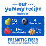 Happy Baby Digestive Support Blends, Organic Stage 2 Baby Food with Prebiotic Fiber, Pear, Blueberries, Strawberries & Oats, 4 Ounce Pouch (Pack of 16)