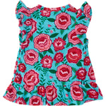 RuffleButts Baby/Toddler Girls Terry Butterfly Sleeve Full Zip Cover-Up - Bright Blossoms, 6-12m
