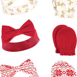 Hudson Baby baby-girls Cotton Headband and Scratch Mitten Set
