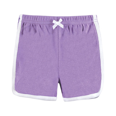 Hudson Baby Unisex Baby and Toddler Shorts Bottoms 4-Pack, Purple Coral, 0-3 Months
