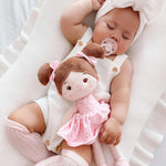 Soft Baby Doll Toys (12''), My First Baby Rag Doll for 1 Year-Old Girl Birthday Gift, Christmas Plush Toys Gift for Toddler Kids Infants -FloraBelle(Pink)