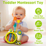 iPlay, iLearn Baby Snail Activity Cube, Toddler Montessori Toys for 1 Year Old, Infant Sensory Toy W/Shape Sorter Pull String for 6-9 12-18 Month, Developmental Birthday Gifts Boys Girls Age 2 3 Yr