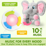 JOYIN Musical Elephant Plush Baby Toy, Stuffed Animal with Music & Light, Baby Musical Soft Plush Toys for Infant Babies, Christmas Birthday Gifts for Boys and Girls 6+ Months