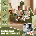Costzon Modular Kids Play Couch, Snow Mountain Theme Toddler Foam Building Fort for Inspiring Creativity, Convertible Foam and Floor Cushion for Boys Girls for Playroom, Bedroom Gifts (Dinosaur)