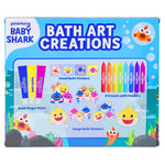 Baby Shark Bath Art Creations Play Set for Kids & Toddlers - Draw Washable Artwork During Bathtime or Shower Time - Dissolvable & Washable Paints, Crayons & Stickers for Kids Ages 3, 4, 5, 6