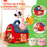 hahaland Baby Toys 6-12 Months - Surprise Barn Stuffed Farm Animals, Rattle, Crinkle, Mirror, Montessori Toys for 6 Month Old Babies Sensory Balls Toddlers 1-3 Gifts Christmas Baby Stocking Stuffers
