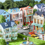 Flever Dollhouse Miniature DIY House Kit Creative Room with Furniture for Romantic Valentine's Gift (Warm House)