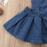 ZAXARRA Toddler Baby Girls Strap Suspender Skirt Overalls Dress Outfit (Blue, 6-12 Months)