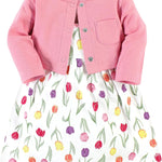 Hudson Baby Baby Girls' Cotton Dress and Cardigan Set