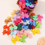 doboi Hair Clips 100PCS 2" Infant Grosgrain Boutique Ribbon Mini Bows for Girls Teens Infants Kids Toddlers Newborn - 50 Pairs Set