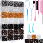 28 Colors Rubber Bands with 8 Hair Styling Tools, 1500 Pcs Colorful Elastic Ties Small Rubber Bands Baby Toddler Ties for Girls Hair Accessories Christmas Gifts