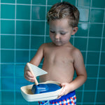 PlanToys® Sailboat Wooden Bath Toy | Eco-Friendly Floating Boat for Kids | Promotes Fine Motor Skills & Imaginative Play | Sustainable Birthday Gift for Bathtime Fun