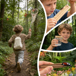 KDSFT Wooden Bug Catcher for Kids, Outdoor Explorer Bug Catching Kit with Butterfly Kit, Bug Habitat & Magnifying Glass, Adventure Set for Backyard & Camping, Outdoor Toys for Toddlers 3+ Years