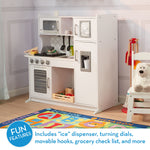 Melissa & Doug Wooden Chef's Kitchen Set for Kids with Play Kitchen Accessories & “Ice” Cube Dispenser, Preschool Learning Toys for Girls & Boys 3+, Cloud White - FSC Certified