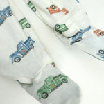 HonestBaby Sleep & Play Footed One-Piece Pajama Sleeper 100% Organic Cotton, Baby Boys, Farm Fleet