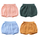 4 Pieces Summer Shorts Set Newborn Baby Girls Boys Pants Cotton Linen Blend Cute Floral Bloomers Triangle Shorts