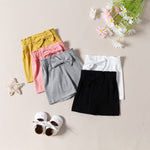 Xanbix Unisex Toddler Baby Shorts Breathable Cotton Flare Short 5-Pack in Grey White Black Yellow and Pink 9-12 Months