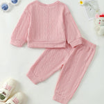 Kucnuzki 2T 3T Girl Clothes Fall Winter Sweatsuit Soft Top Pink Pullover Sweatshirt Long Casual Pants Toddler Little Girl Clothes Two Piece Outfits