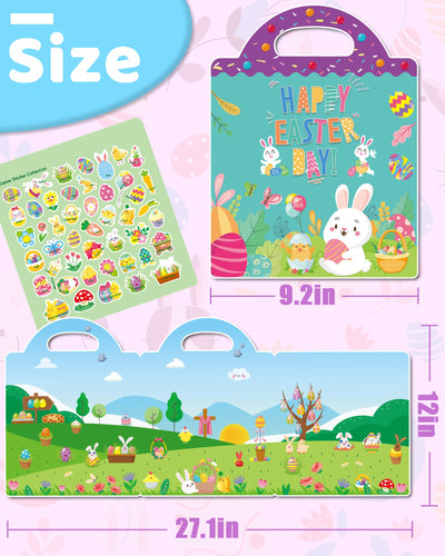 Benresive Reusable Sticker Books for Kids 2-4, Sticker Books for Toddlers 1-3 2-4, Toddler Travel Toys Activities Crafts Gifts - Easter
