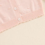 Infant Baby Girl Cardigan Sweater Long Sleeve Button Up Knit Sweatshirt Jacket Toddler Baby Girl Fall Outfits (Pink, 0-6 Months)