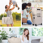 Diaper Bag with Breast Pump Laptop Compartment, Puffer Quilted Tote Bag with Baby Changing Pad Stroller Buckle Straps