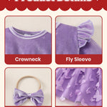 Baby Girl Clothes 6 9 12 Months Girl Winter Clothes Cute Birthday Tutu Fairy Dress Long Sleeve Purple Butterfly Holiday Party Dress Fall Baby Outfit