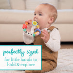 Infantino BFF Friendship Baby Teether – Soft Silicone Baby Teething Toy with Textures, Bright Colors, and Easy-Grip Design