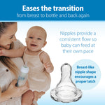 Dr. Brown's Natural Flow Anti-Colic Options+ Narrow Baby Bottle, 2 oz/60 mL, with Preemie Flow Nipple, 0m+, 4 Pack