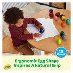 Crayola Egg Crayons (12ct), Washable Toddler Crayons, Jumbo Crayons for Toddlers, Preschool Art Supplies, Toddler Gifts, Ages 1+