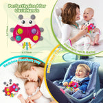 SURDOTE Ladybug Baby Light Up Toys with Rattle Led Light Music, Interactive Educational Fine Motor Development Toy for 3-6-12-18-24 Months Baby Toddler - Red
