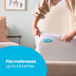 LINENSPA Premium Waterproof Mattress Protector - Full Size - Breathable - Fitted Style - Machine Washable & Dryer Safe - Mattress Protector for Kids, Teens, and Adults, White