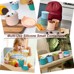 8.5 OZ Silicone Food Storage Containers, Baby Food Storage Jars with Airtght Lids and Snack Cup Lid, Freezer, Microwave and Dishwasher Safe, Reusable Snack Containers for Kids, Infant, Toddler, 4 Pcs