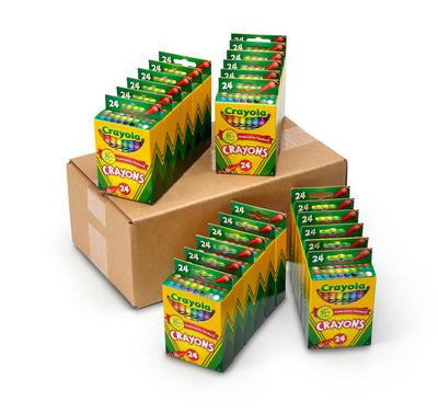 Crayola Crayons Bulk (24 Packs), Preschool Classroom Supplies, Coloring Book Supplies, School Crayons for Kids, Gifts, Ages 3+