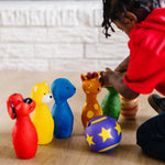 Melissa & Doug K’s Kids Bowling Friends Set, Soft Animal-Themed Pins & Ball with Carry Case, Travel-Friendly Bowling Game Sports Toy, Indoor & Outdoor Toddler Toys for Kids Ages 2+