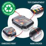 ZIPIT: 2 Compartment Recycled Box - Car Race - Large Capacity Pencil Case, Plastic Stationery Organizer, School Supplies-Small Toys Holder, Kids Boys
