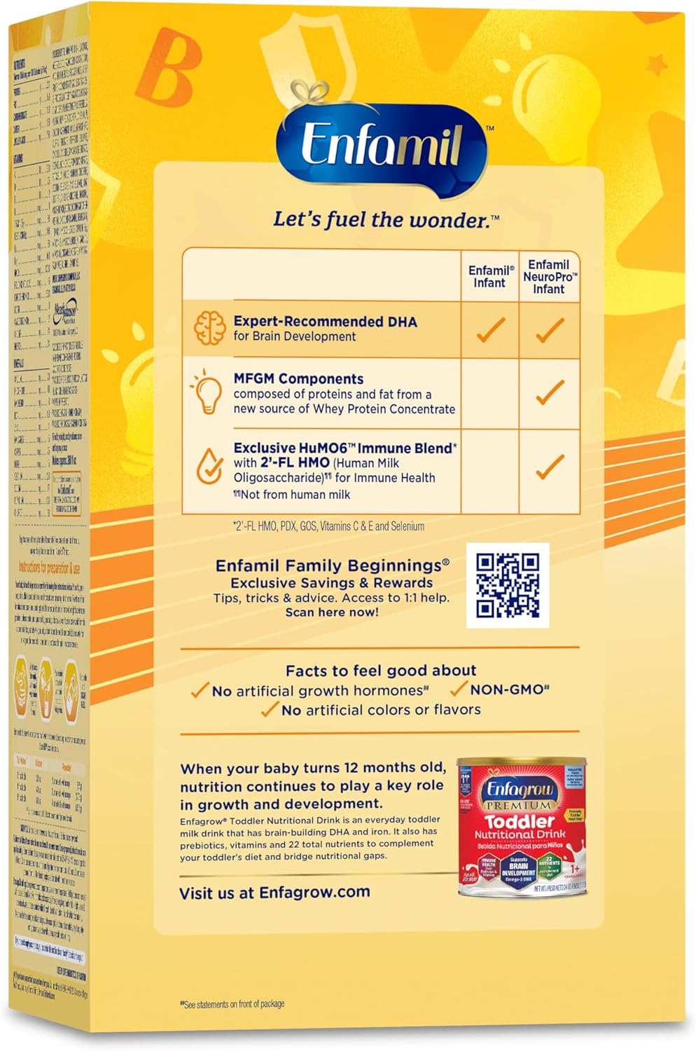 Enfamil NeuroPro Baby Formula, MFGM* 5-Year Benefit, Expert-Recommended Brain-Building Omega-3 DHA, Exclusive Immune Supporting HuMO6 Blend, Infant Formula Powder, Baby Milk, 36.4 Oz (Pack of 4)