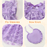Toddler Girl Dress 2t 3t Girl Clothes Cute Ruffle Tutu Fairy Butterfly Princess Light Purple Dress for Toddler Summer Cute Outfit Casual Sundress