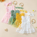 Renotemy Newborn Baby Girl Lace Romper Infant Summer Boho Flower Tulle Dress Party Gifts Newborn Photography Outfits