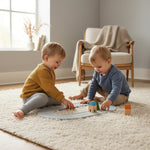 PlanToys® Rubber Road & Rail Set Small Wooden Montessori Play Set | Imagination, Problem Solving and Early Movement Exploration | Eco Friendly Road and Rail Set for Meaningful Play