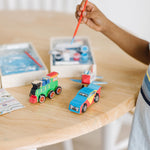 Melissa & Doug Decorate-Your-Own Wooden Craft Kits Set - Plane, Train, and Race Car