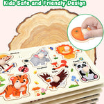 Wooden Puzzles for Toddlers, 4 Pack Montessori Toys Preschool Learning Puzzles for Baby, Farm, Shapes, Animals, Fruits Wooden Peg Puzzles for Boys and Girls (4 Pack)