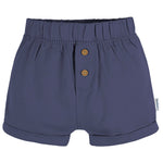 Gerber Baby Unisex 3-Pack Pull-On Knit Short, Navy/Oatmeal/Stripe, 3-6 Months