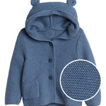 GAP Baby Boys Bear Garter Cardigan Sweater, Light Indigo 6, 18-24 Months US