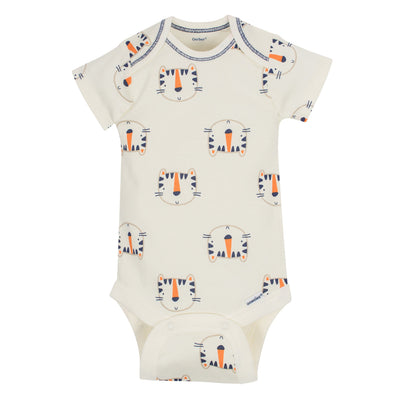 Gerber Baby Boys 5-Pack Short Sleeve Variety Onesies Bodysuits Happy Tiger Newborn