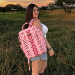 Montana West x Wrangler Diaper Bag Backpack Aztec Travel Backpack Purses Western Multi-Function Baby Bags for Mom with Waterproof Insulated Pockets