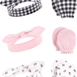 Hudson Baby baby-girls Cotton Headband and Scratch Mitten Set