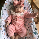 CÉLLOT 6 Pcs Super Stretchy Soft Handmade Headbands with Double Bows Head Wrap Nylon Hair Accessories For Newborn Baby Girls Infant Toddlers Kids(Pink)