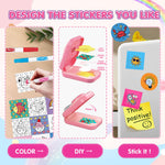 Hewaurorion Puffy Sticker Maker for Kids — Make Your Own 3D Stickers, 90-Piece DIY Craft Kit with Unicorn Machine, Arts and Crafts for Girls Boys Ages 6-10, Screen-Free Birthday Gift